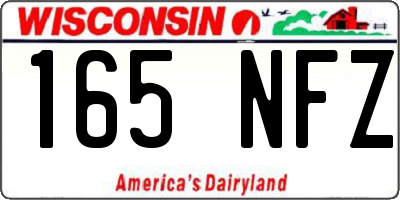 WI license plate 165NFZ