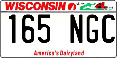 WI license plate 165NGC