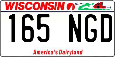 WI license plate 165NGD