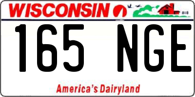 WI license plate 165NGE