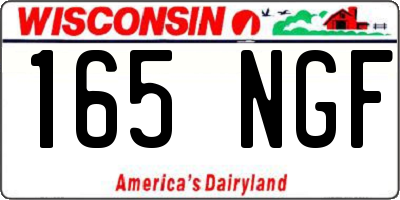 WI license plate 165NGF