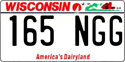 WI license plate 165NGG