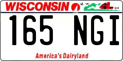 WI license plate 165NGI
