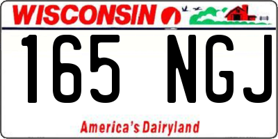 WI license plate 165NGJ