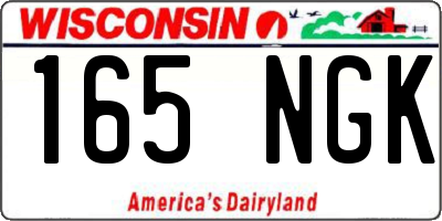 WI license plate 165NGK