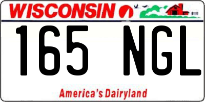 WI license plate 165NGL