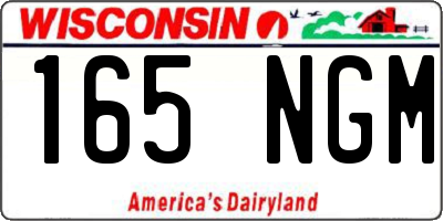 WI license plate 165NGM