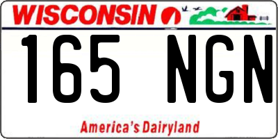 WI license plate 165NGN