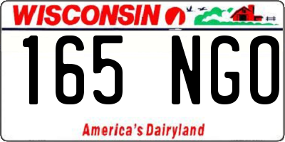WI license plate 165NGO