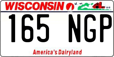 WI license plate 165NGP