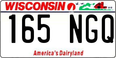 WI license plate 165NGQ