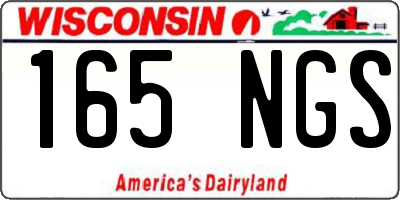 WI license plate 165NGS