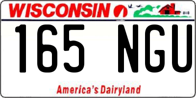 WI license plate 165NGU