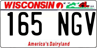 WI license plate 165NGV