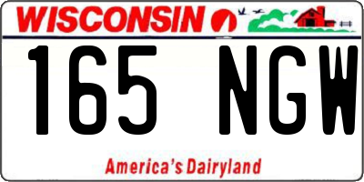 WI license plate 165NGW