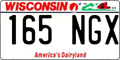 WI license plate 165NGX