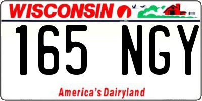 WI license plate 165NGY