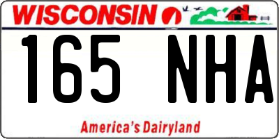 WI license plate 165NHA
