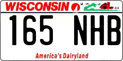 WI license plate 165NHB