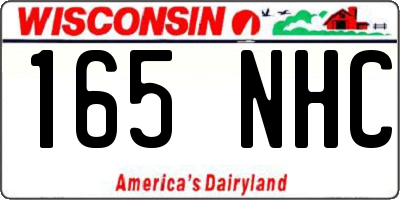 WI license plate 165NHC