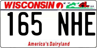 WI license plate 165NHE