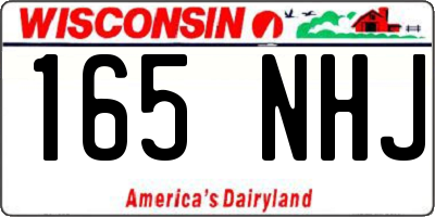 WI license plate 165NHJ