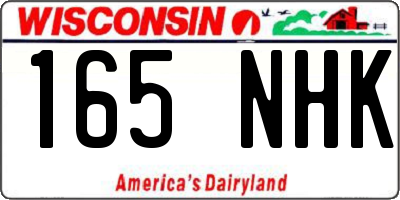 WI license plate 165NHK