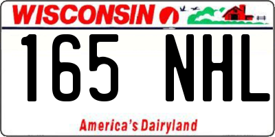 WI license plate 165NHL