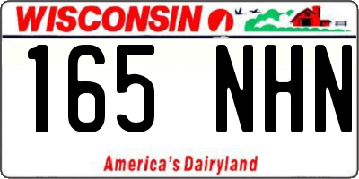 WI license plate 165NHN