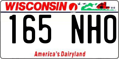 WI license plate 165NHO