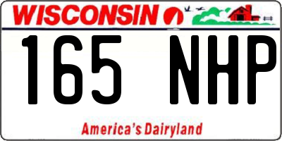 WI license plate 165NHP