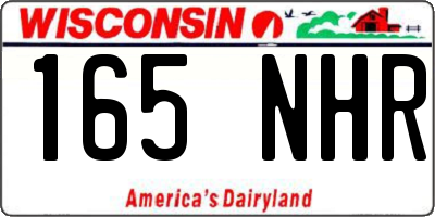WI license plate 165NHR