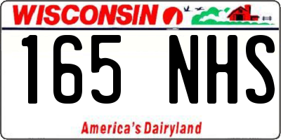 WI license plate 165NHS
