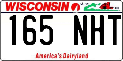 WI license plate 165NHT