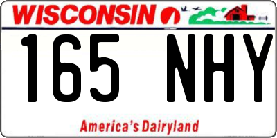 WI license plate 165NHY