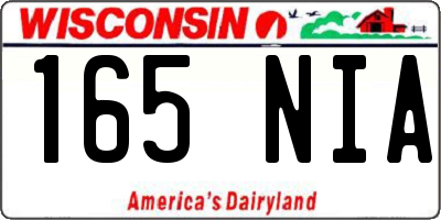 WI license plate 165NIA