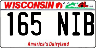 WI license plate 165NIB