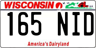 WI license plate 165NID