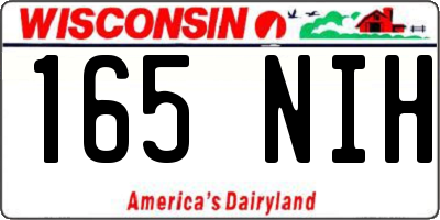 WI license plate 165NIH