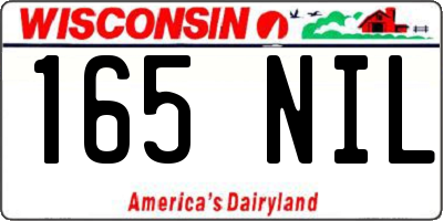 WI license plate 165NIL