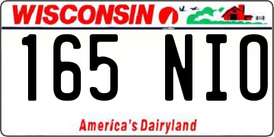 WI license plate 165NIO