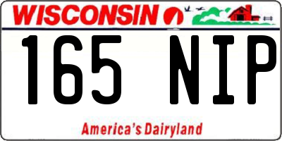 WI license plate 165NIP
