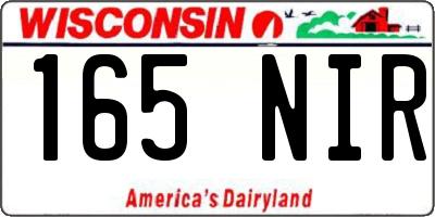 WI license plate 165NIR