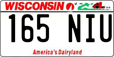 WI license plate 165NIU