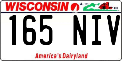 WI license plate 165NIV
