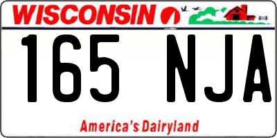 WI license plate 165NJA