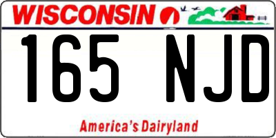 WI license plate 165NJD
