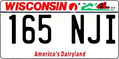 WI license plate 165NJI
