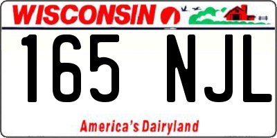 WI license plate 165NJL