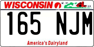 WI license plate 165NJM